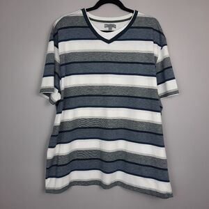 Method Blue and White Striped Y2K Style Faux Layer T-shirt size XXL